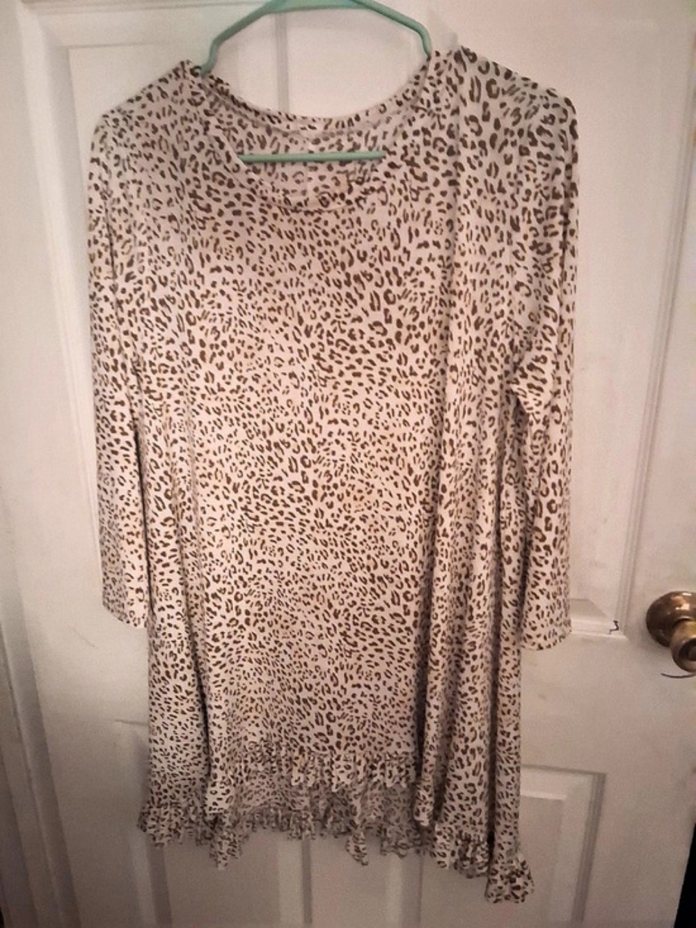 Animal Print Mini Dress in Pink & Brown Like New